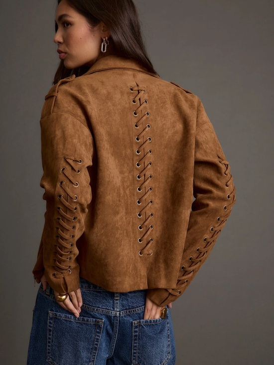 12th Tribe Jackets & Blazers - NWT 12th Tribe Camden Cognac Vegan Suede Jacket